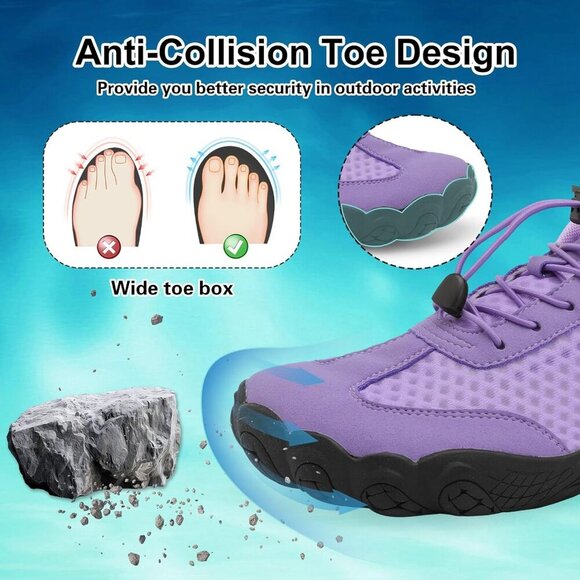 Water Shoes Women Men Barefoot Wide Toe Minimalist for Beach Pool Lake Hiking - Picture 2 of 7